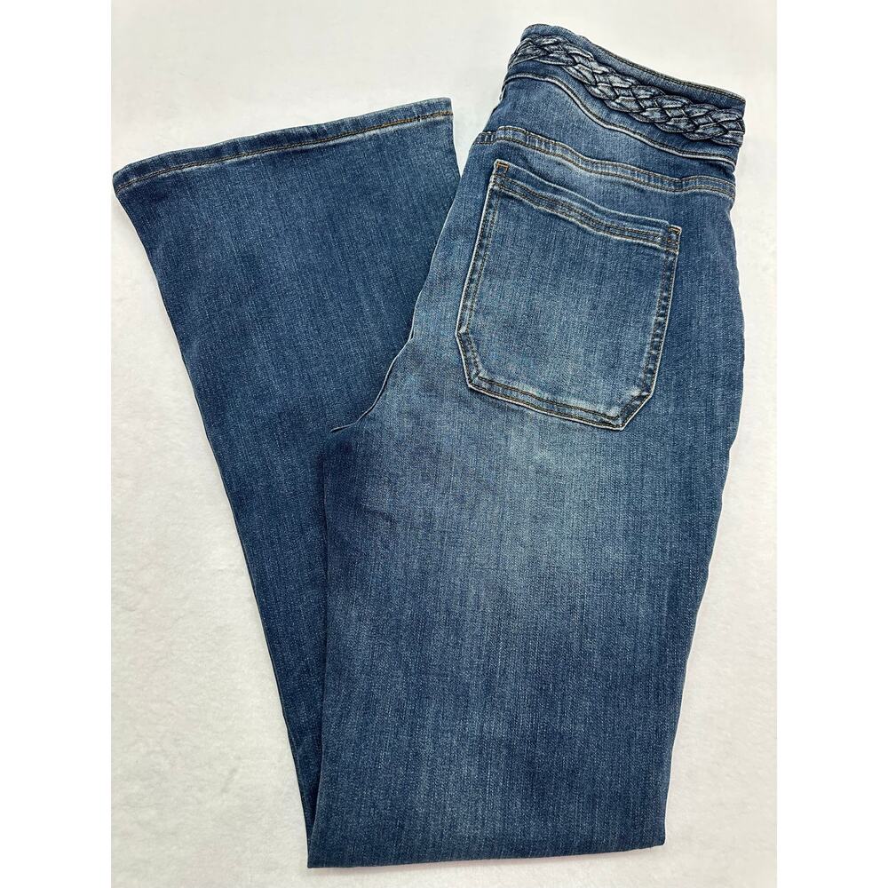 NWT La Joie Braided Waist Flare Jeans Size 10 Medium Wash Boho Wide Leg Denim - Picture 14 of 15